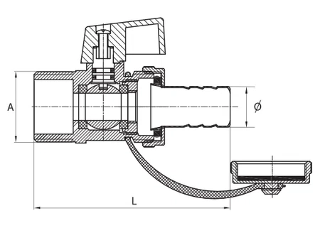 Diamond zawór spustowy 1/2" PN-M-75002 ze złączką ART.810-15.MOT.