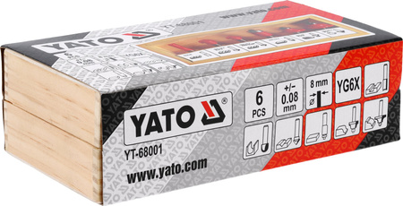 Yato zestaw frezów widiowych do drewna trzpieniowych 8mm 6 sztuk YT-68001