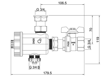 Diamond filtr magnetyczny 3/4" separator zanieczyszczeń ART.16-20
