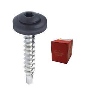 Wkręt-Met wkręt samowiercący z podkładką EPDM do mocowania blach do podłoża drewnianego RAL7016 grafitowy 4,8x35mm 250sztuk WDD-48035-7016