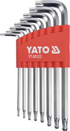 Yato zestaw kluczy torx z kulką T9-T40 8-elementowy YT-05123