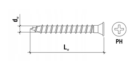 Wkręt-Met wkręty do połączeń płyta-płyta G-K w technologii suchej zabudowy 5x35mm 500 sztuk KSGP-50035