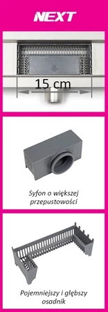 Balneo szklany odpływ liniowy G-drain NEXT MILKY 70cm