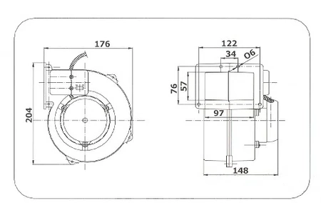Ewmar-Ness wentylator nadmuchowy RV-05 bez klapki