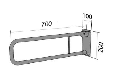 Makoinstal poręcz łukowa uchylna biała C292301009 70CM