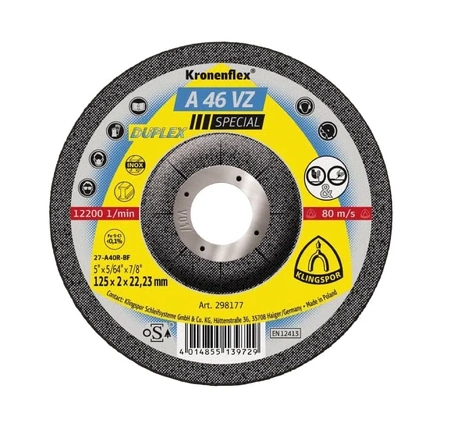 Klingspor tarcza do cięcia i szlifowania metalu 125x2x22,23mm A46VZ 298177
