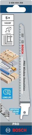 Bosch brzeszczot do drewna metalu S611DF 1,25x19x150 mm 5 szt 2608656258