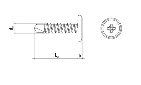 Wkręt podkładkowy samowiercący do metalu ocynk WSPC 4,2x25mm