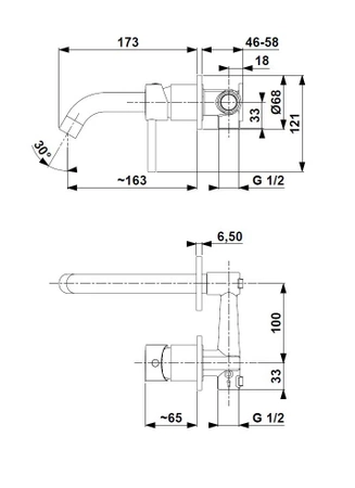 KFA bateria umywalkowa Moza podtynkowa chrom 5039-810-00