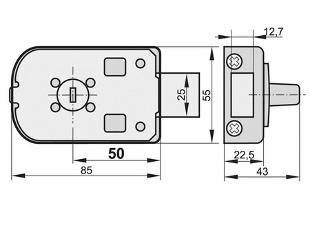Kowal zamek nawierzchniowy Minos 50 brązowy z wkładką mosiężną 1-4017