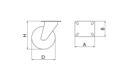 Zestaw kołowy obrotowy koło gumowe 40mm 6724