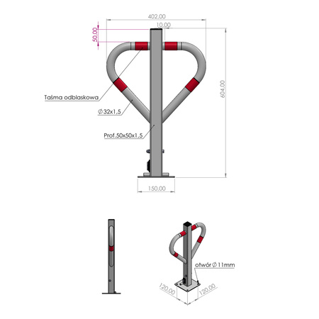 Yato blokada parkingowa motyl zamek YT-55740