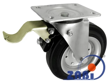 Zabi koło metalowo-gumowe 200 w obudowie skrętnej z hamulcem symbol 65H
