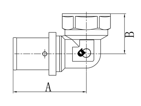 Diamond kolano KOL-DZ PEX-AL-PEX 20x1/2" zaprasowywane gwint wewnętrzny mosiądz FZZ-005.1/2X20.KOL-D