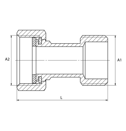 Diamond półśrubunek prosty 1/2" mosiężny ART.47-15X15