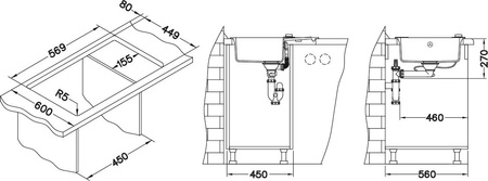 Alveus zlewozmywak granitowy Rock 30 twilight czarny 4213005