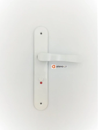 Klamka malowana WC biała brązowa