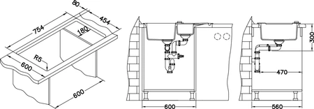 Alveus zlewozmywak granitowy Rock 70 twilight czarny 4217005