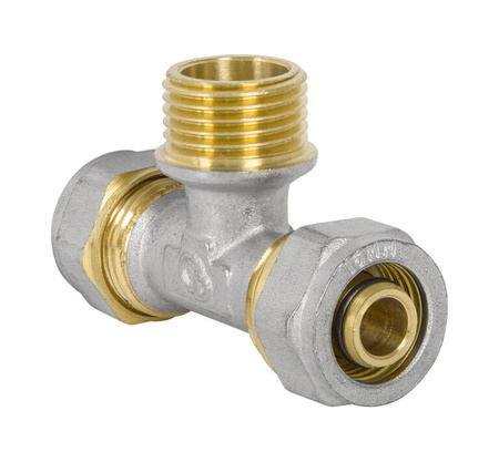 Diamond trójnik -CH PEX-AL-PEX gwint zewnętrzny 16x16x1/2" mosiądz FTN-007.1/2x16x16.TC