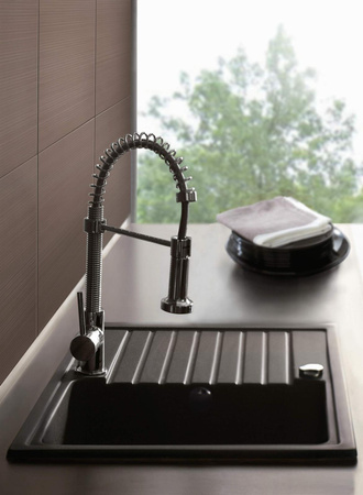 Deante zlewozmywak granitowy Zorba 1-komorowy z ociekaczem grafit ZQZ2113