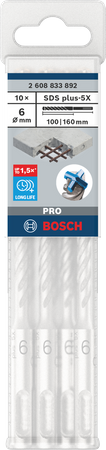 BOSCH wiertło udarowe PRO SDS plus-5X 6x100x160mm 2608833892