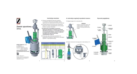 Inter Sano zawór spustowy 3/6l przywieszka