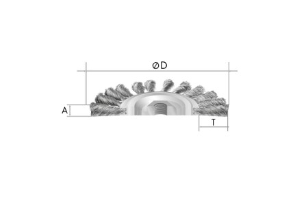 Szczotpol szczotka tarczowa 125mm z nakrętką M14 splatana drut stalowy G08TM.45