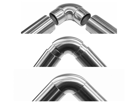 Kolano łagodne wklejane 90° dla rury 42,4x2mm AISI 304 szlif