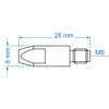 Tecweld końcówka prądowa MIG TW25 TW24 TW36 M6x28 1,0mm MAC0204