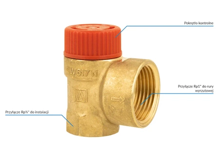 Afriso zawór bezpieczeństwa do C.O. MS 2,5bar Rp3/4" x Rp1" 42386
