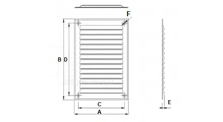Dospel kratka wentylacyjna aluminiowa D/AKP 150x200B 007-0649