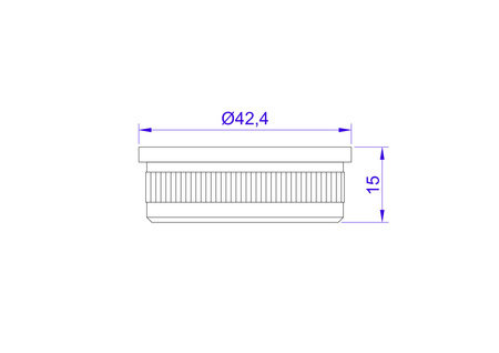 Zaślepka płaska dla rury 42,4x2mm AISI 304 szlifowana