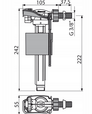 Alcaplast zawór napełniający 3/8"