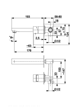 KFA Armatura bateria umywalkowa Logon podtynkowa chrom 5139-810-00