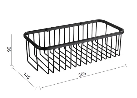 Stella koszyk łazienkowy czarny mat 16.014-B