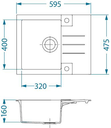 Alveus zlewozmywak granitowy Rock 30 twilight czarny 4213005