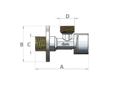Duro zawór kątowy Smart 1/2x1/2" chrom D/ZK-SMART-1212