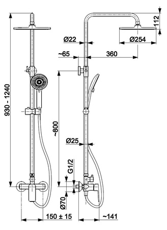 KFA Armatura deszczownia Agat z baterią natryskową chrom 4426-910-00