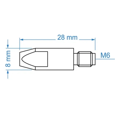 Tecweld końcówka prądowa MIG TW25 TW24 TW36 M6x28 1,0mm MAC0204
