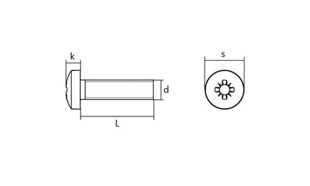 Wkręt do metalu A2 M05x16