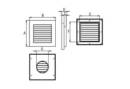 Dospel kratka wentylacyjna Imperio z żaluzją mechaniczną 100 007-1744