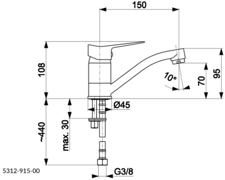 KFA Armatura bateria umywalkowa stojaca z obrotową wylewką 5312-915-00