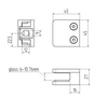 Uchwyt prosty 45x45mm do szkła 1,50-10,76mm zamak surowy GC.301.XX.ZM.R