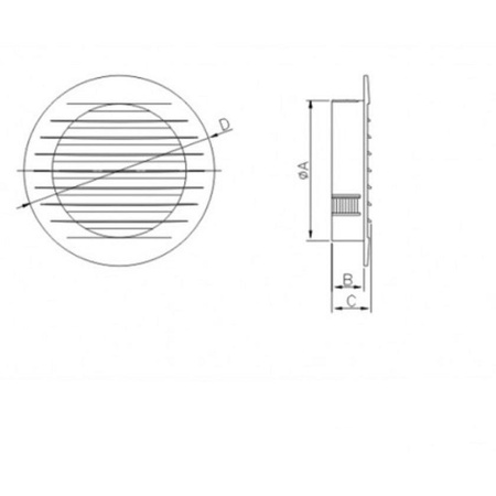 Dospel kratka wentylacyjna okrągła KRO 100/B 007-0312