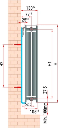 Diamond grzejnik stalowy V22 panelowy 600x700mm z zasilaniem dolnym V-22-600x0700