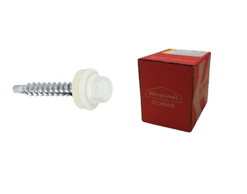 Wkręt-Met wkręt samowiercący z podkładką EPDM do mocowania blach do podłoża drewnianego RAL9010 4,8x35mm 250sztuk WFD-48035-9010