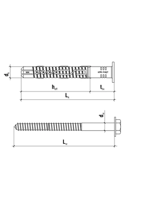 Wkręt-met kołek rozporowy ramowy KPS-PIKE SK S 8x60mm 100sztuk KPR-PIKE-08065SK
