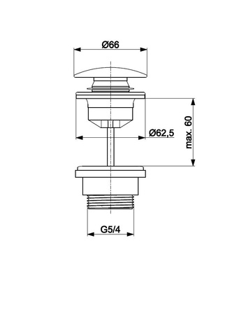 KFA Armatura uniwersalny korek klik-klak stalowy chrom 660-320-00