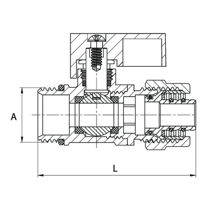Diamond zawór kulowy 1/2'' ze złączką czerwony PEX ART.380-D-15X16_PEX_CZ