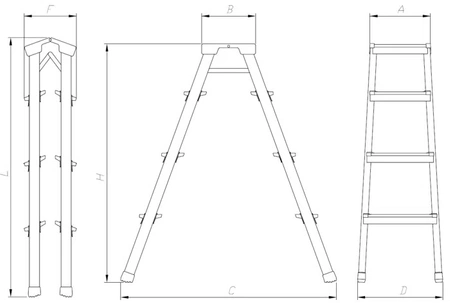 Drabex drabina taboret 0,98m typ 8003